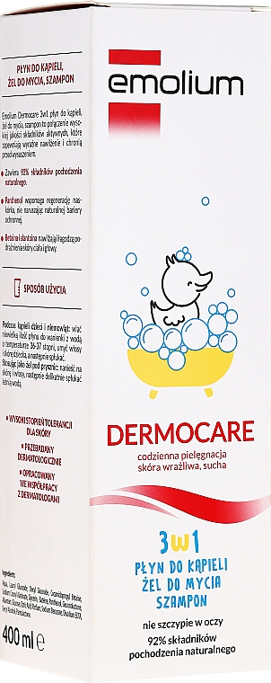 3in1 Badeschaum, Duschgel und Shampoo für Kinder - Emolium Dermocare — Bild N1