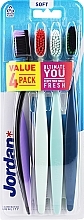 Düfte, Parfümerie und Kosmetik Zahnbürsten weich schwarz-lila, weiß, mintgrün, blau 4 St. - Jordan Ultimate You Soft Toothbrush