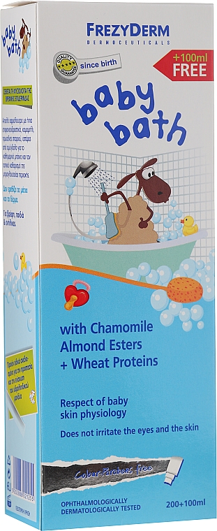 Sanfter Badeschaum für Kinder, Babys und Erwachsene mit Kamille, Mandel und Weizenproteinen - Frezyderm Baby Bath — Bild N1