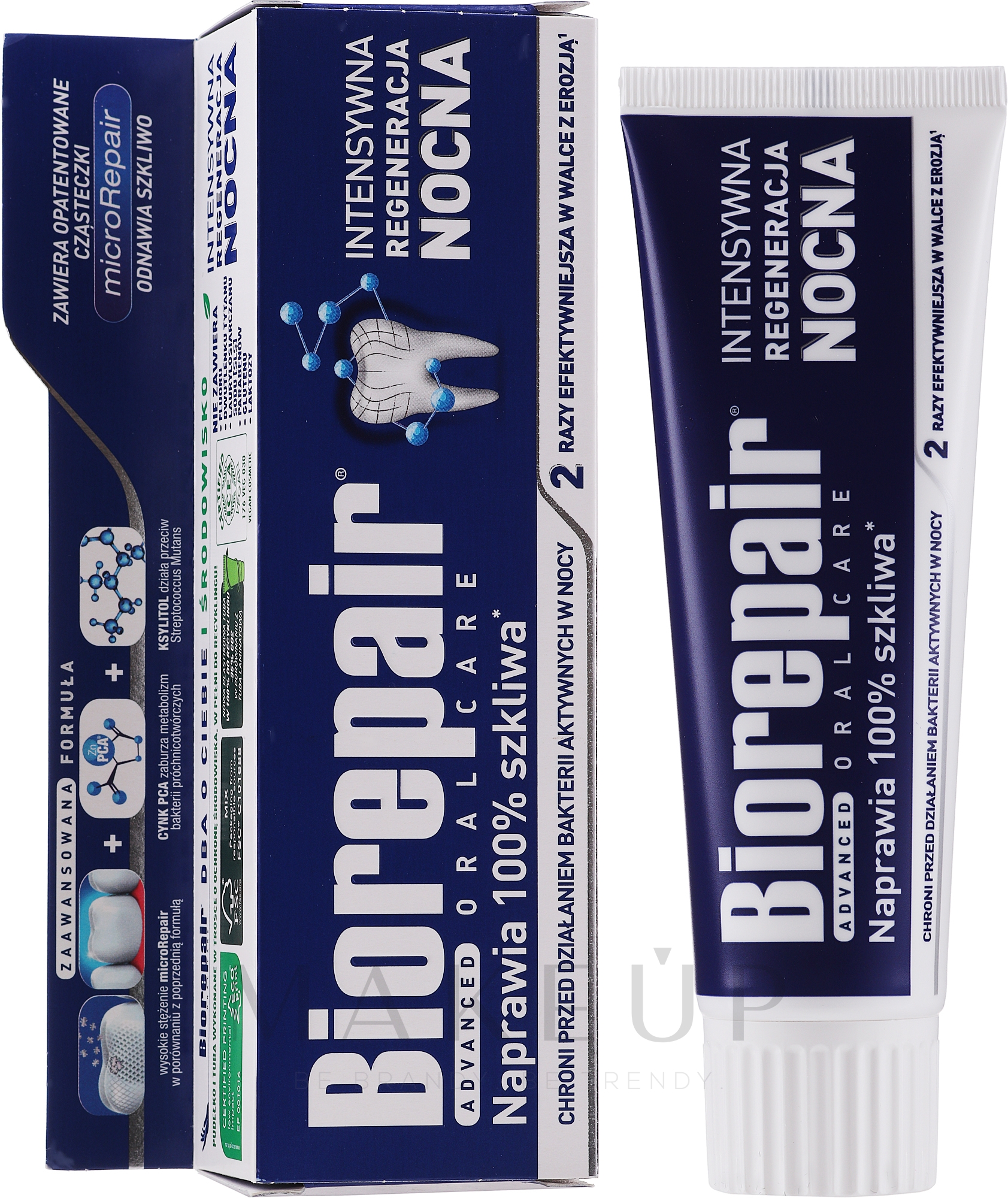 Intensiv regenerierende und schützende Zahnpasta für die Nacht - Biorepair Intensive Night Repair — Bild 75 ml