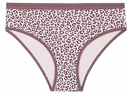 Damen Mini-Bikini-Slip mit Leopardenmuster, burgunderrot	 - Moraj — Bild N1