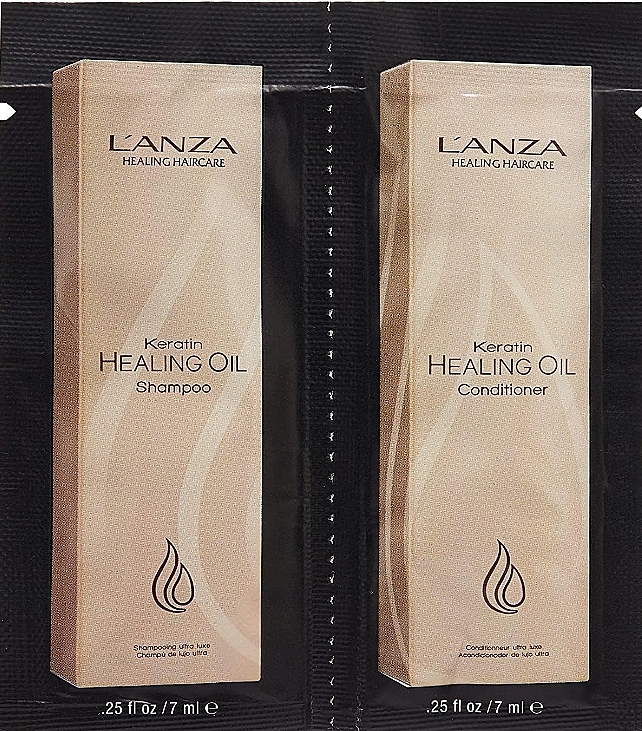 Haarpflegeset - L'anza Keratin Healing Oil Lustrous (Shampoo 7ml + Haarspülung 7ml) — Bild N1