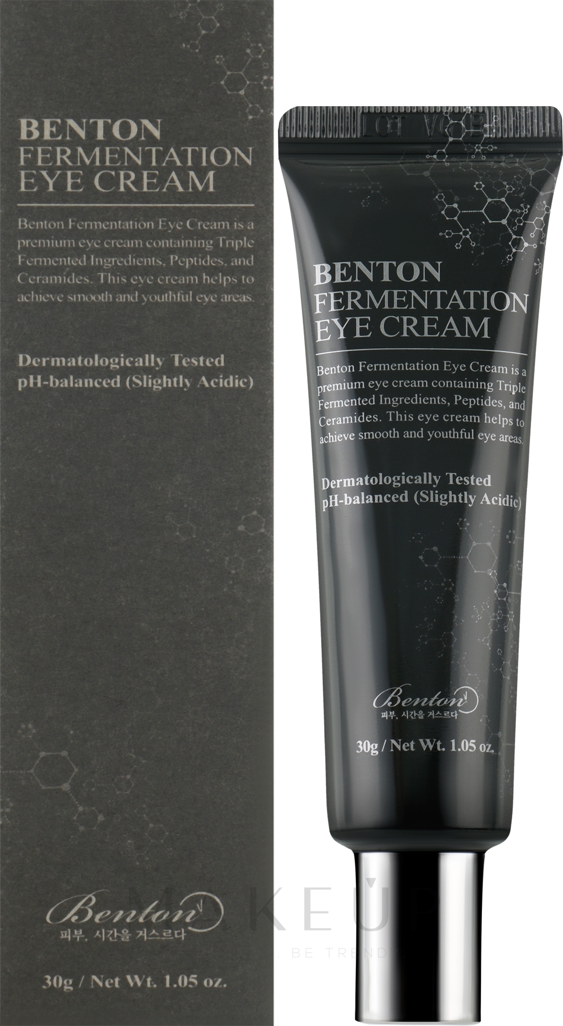 Feuchtigkeitsspendende Anti-Aging Augenkonturcreme mit Ceramiden, Hyaluronsäure, Aloe und Panthenol - Benton Fermentation Eye Cream Benton — Bild 30 g