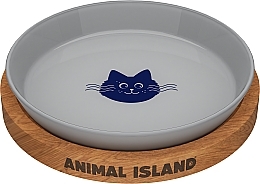GESCHENK! Katzenfressnapf aus Glas grau - Animal Island — Bild N1