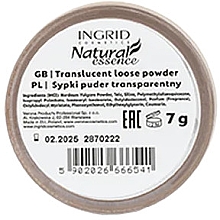 Durchscheinender loser Gesichtspuder - Ingrid Cosmetics Natural Essence Translucent Loose Powder — Bild N2