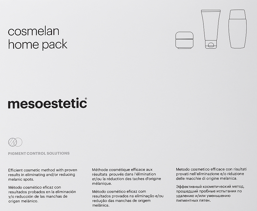 Gesichtspflegeset - Mesoestetic Cosmelan Home Pack (Gesichtscreme 30g + Sonnenschutzcreme 50ml + Gesichtsbalsam 50ml) — Bild N1