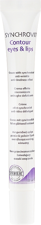 Anti-Aging Augen- und Lippenkonturcreme gegen Falten - Synchroline Synchrovit Contour Eyes & Lips Cream — Bild N2