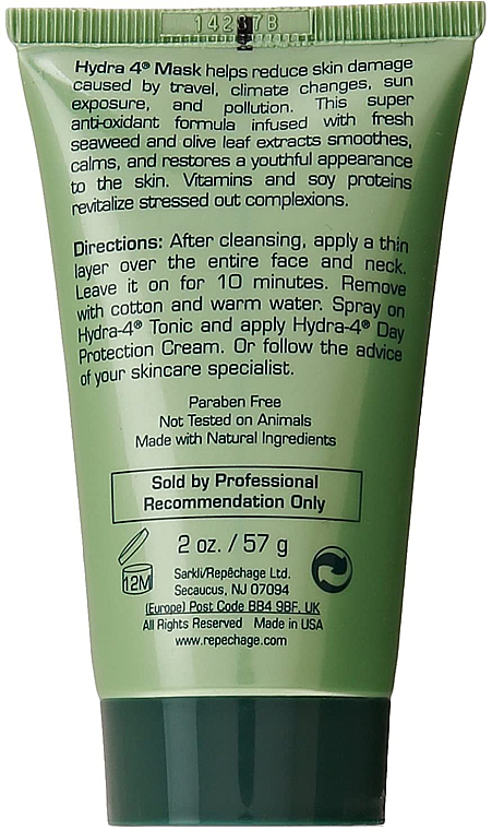 Glättende und beruhigende Gesichtsmaske mit Olivenextrakt und Seetang für empfindliche Haut - Repechage Hydra 4 Mask For Sensitive Skin — Bild N2