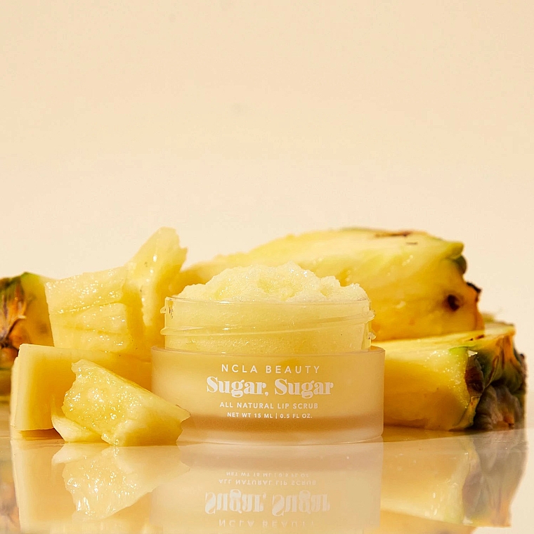Natürliches Lippenpeeling Ananas mit Zucker, Kakaobutter, Sheabutter und Agavennektar - NCLA Beauty Sugar, Sugar Pineapple Lip Scrub — Bild N4