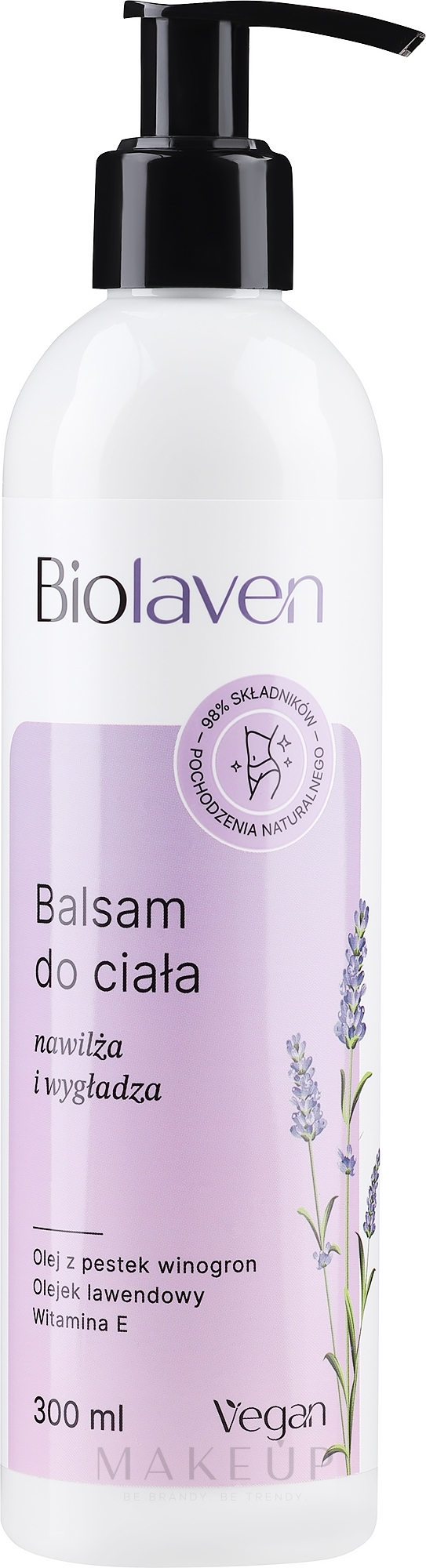 Feuchtigkeitsspendende und glättende Körperlotion mit Traubenkern- und Lavendelöl - Biolaven Organic  — Bild 300 ml
