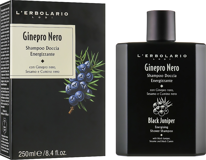 Shampoo-Duschgel Schwarzer Wacholder - L'Erbolario Black Juniper Energising Shower Shampoo — Bild N1