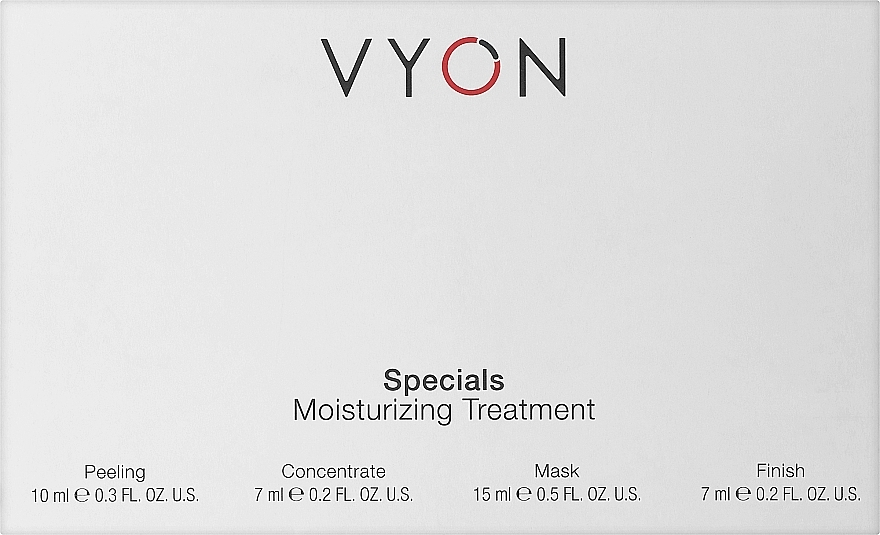 Gesichtspflegeset - Vyon Specials Moisturizing Treatment (Gesichtspeeling 10ml + Gesichtskonzentrat 7ml + Gesichtsmaske 15ml + Gesichtscreme 7ml) — Bild N1