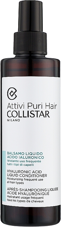 Feuchtigkeitsspendende Pflegespülung mit Hyaluronsäure  - Collistar Attivi Puri Hair Hyaluronic Acid Liquid Conditioner — Bild N1