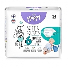 Babywindeln 15+ Größe 6 Junior Extra 34 St. - Bella Baby Happy Soft & Delicate  — Bild N2