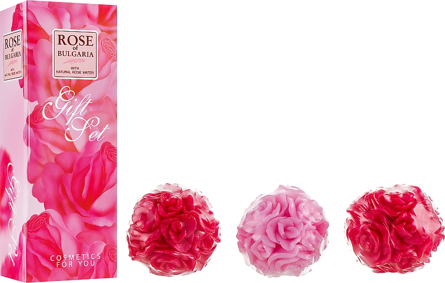 Handgemachte Glyzerinseife mit Rosenöl - BioFresh Rose of Bulgaria Gift Set (Seife 3x30g) — Bild N1