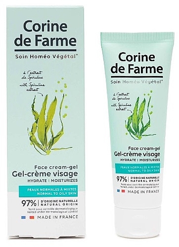 Creme-Gel für das Gesicht mit Spirulina-Extrakt - Corine De Farme Spirulina Moisturizes Cream-Gel — Bild N1