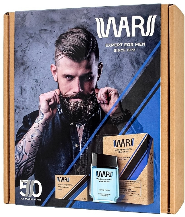 Gesichtspflegeset - Wars Expert For Men Fresh (After Shave Lotion 90ml + Rasierseife 80g)  — Bild N1