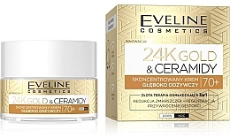 Pflegende Gesichtscreme - Eveline Cosmetics 24K Gold&Ceramidy Nourishing Cream 70+ — Bild N1
