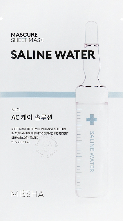 Feuchtigkeitsspendende Tuchmaske mit Salzwasserextrakt - Missha Mascure AC Care Solution Sheet Mask Saline Water — Bild N1