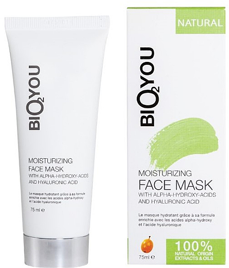 Feuchtigkeitsspendende Gesichtsmaske mit AHA und Hyaluronsäure - Bio2You Natural Moisturising Face Mask — Bild N1