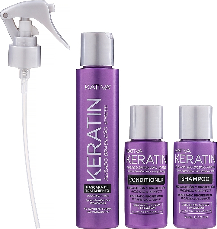 Haarpflegeset - Kativa Keratin (Shampoo 35ml + Conditioner 35ml + Haarmask 100ml) — Bild N2