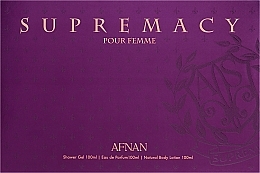 Düfte, Parfümerie und Kosmetik Afnan Perfumes Supermacy Femme Purple - Duftset (Eau de Parfum /100 ml + Duschgel /100 ml + Körperlotion /100 ml) 