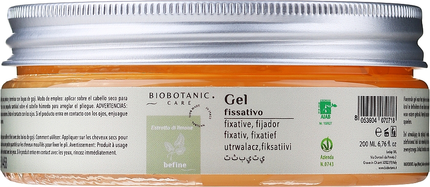 Fixierendes Haarstylinggel - BioBotanic BeFine Fixattive Gel — Bild N1