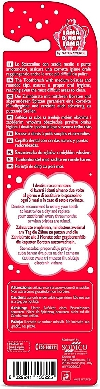 Zahnbürste - Naturaverde Kids Lama o non Lama Medium Toothbrush — Bild N1