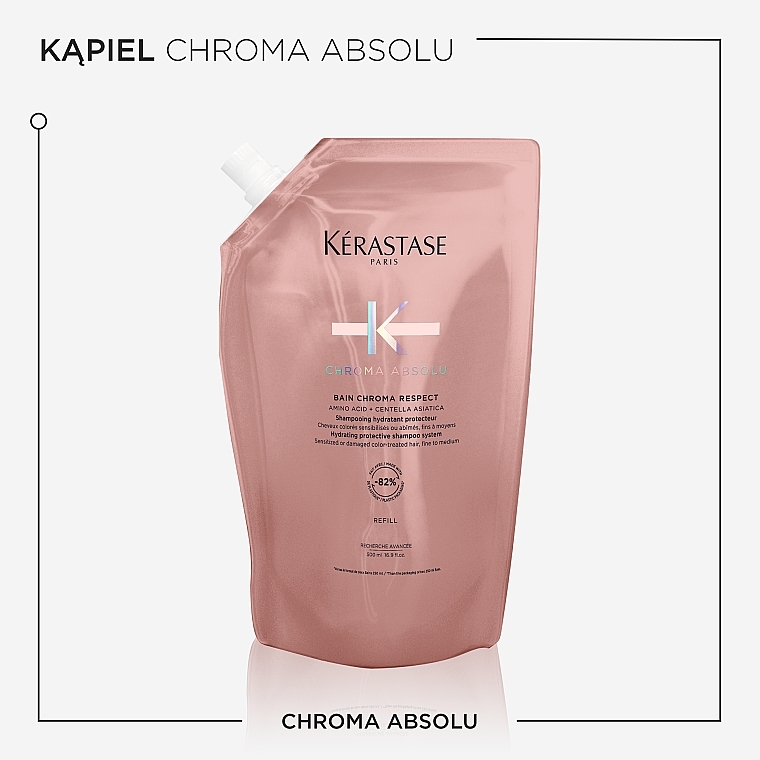 Feuchtigkeitsspendendes und schützendes Shampoo-Bad für farbbehandeltes, empfindliches und geschädigtes feines Haar (Refill) - Kerastase Chroma Absolu Bain Chroma Respect — Bild N2