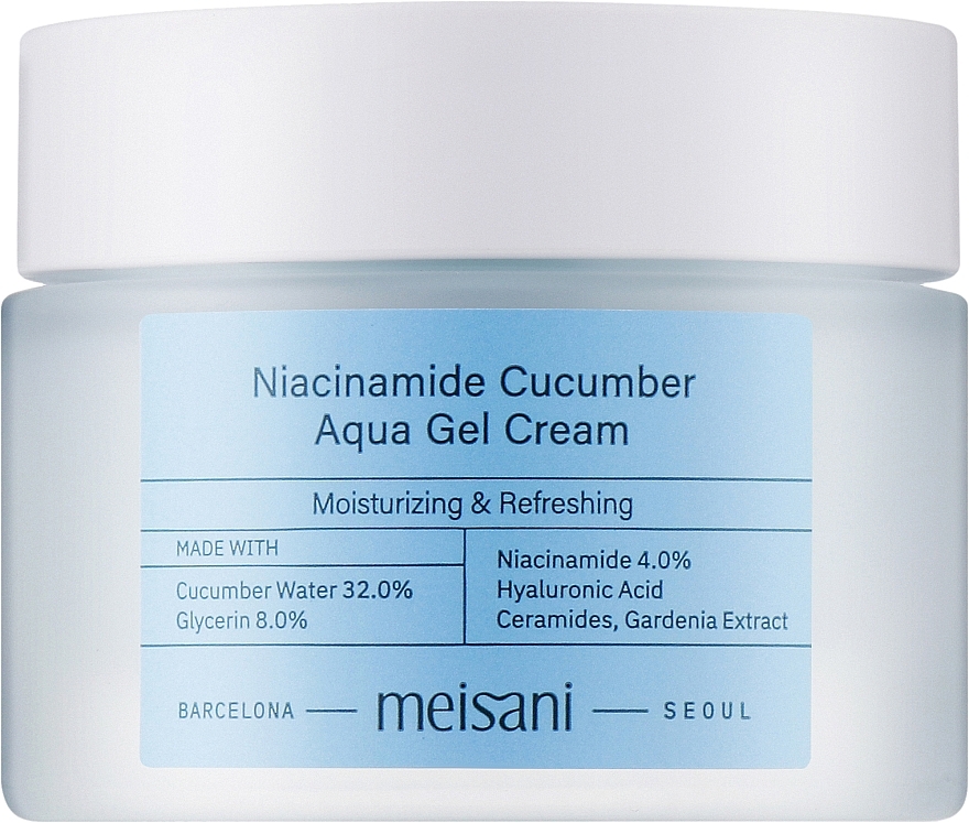 Feuchtigkeitsspendendes Gesichtscreme-Gel - Meisani Niacinamide Cucumber Aqua Gel Cream — Bild N1