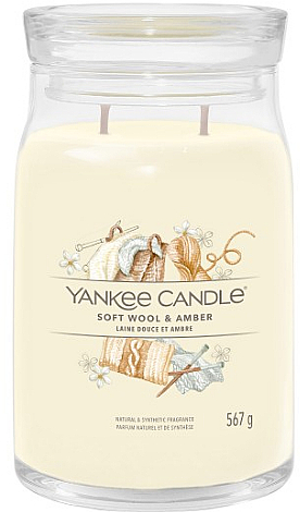 Duftkerze im Glas Soft Wool & Amber mit 2 Dochten - Yankee Candle Singnature — Bild N2