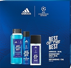 Düfte, Parfümerie und Kosmetik Adidas UEFA 9 Best Of The Best - Körperpflegeset (Deospray 150 ml + Körpernebel 75 ml + Duschgel 250 ml) 
