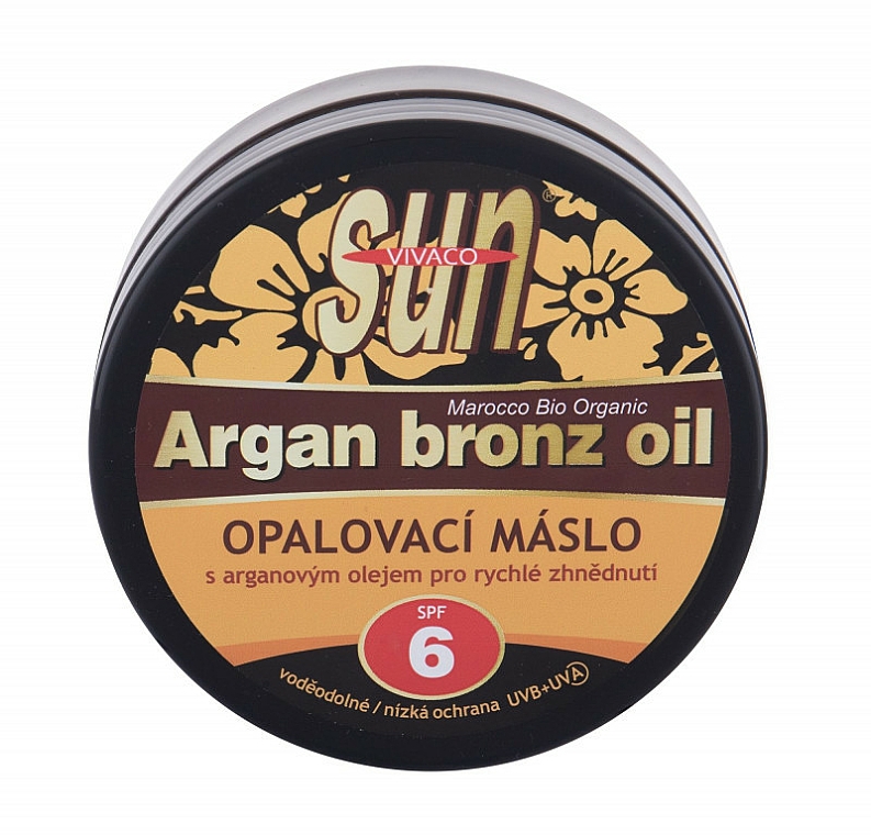 Bräunungsbutter für Gesicht und Körper mit Bio-Arganöl und Beta-Carotin SPF 6 - Vivaco Sun Argan Bronz Oil SPF 6 — Bild N1
