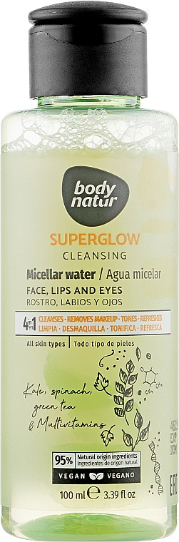 Mizellenwasser für alle Hauttypen mit Kaffee und Spinat - Body Natur Superglow Micellar Water — Bild N1