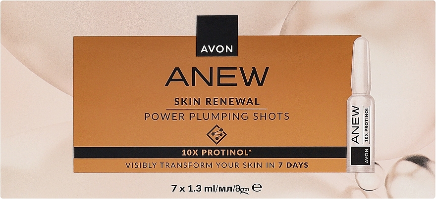 Stärkendes Gesichtsserum in Ampullen - Avon Anew Skin Renewal Power Plumping Shots — Bild N1