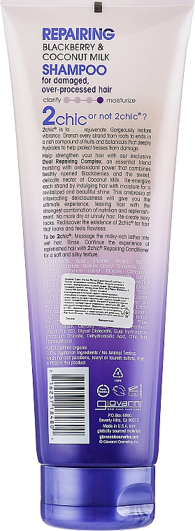 Revitalisierendes Shampoo mit Kokosmilch für geschädigtes Haar - Giovanni 2 Chic Repairing Blackberry Coconut Milk Shampoo — Bild N2