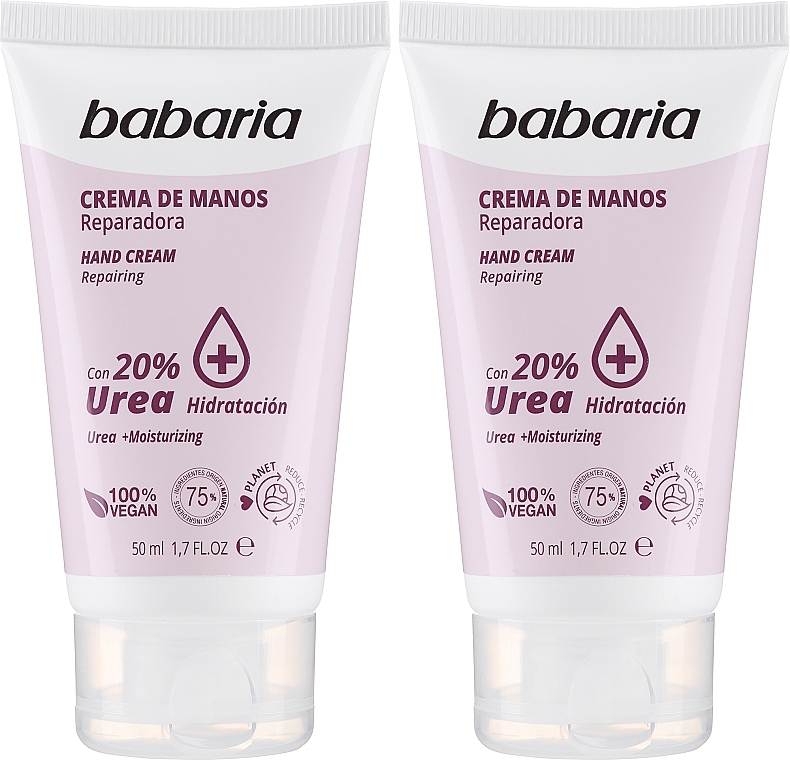 Handpflegeset mit 20% Harnstoff - Babaria Cream Hands Urea Anti-grietas (Handcreme 2x50ml) — Bild N1