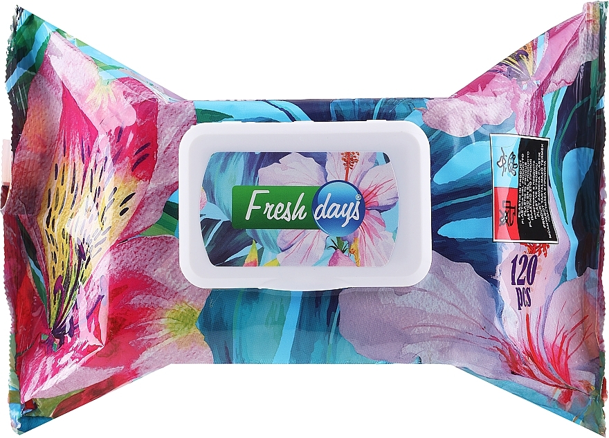 Feuchttücher 120 St. violett - Fresh Days Tropical Wet Wipes  — Bild N1