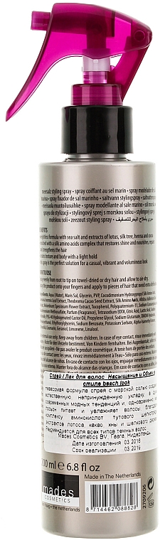 Tonisierendes Haarspray Sea Salt - Mades Cosmetics Vibrant Brunette Plumping Sea Salt Spray — Bild N2