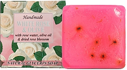 Düfte, Parfümerie und Kosmetik Handgemachte Glycerinseife Weiße Rose & Olive - Aroma Essence Natural Glycerin Soap White Rose & Olive