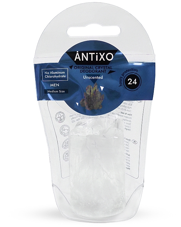 Parfümfreies mineralisches Deodorant für Männer - Antixo Crystal Deodorant Unscented For Man — Bild N2