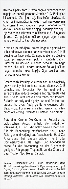 Verjüngende Gesichtscreme gegen Rötungen mit Petersilie - Nikel Cream with Parsley — Bild N3
