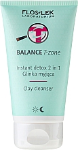 Düfte, Parfümerie und Kosmetik 2in1 Klärendes Gesichtspeeling mit Tonerde - Floslek Balance T-zone Instant Detox 2in1 Clay Cleanser