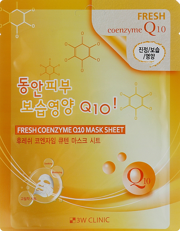 Tissue-Gesichtsmaske mit Coenzym Q10 - 3W Clinic Fresh Coenzyme Q10 Mask Sheet — Bild N3