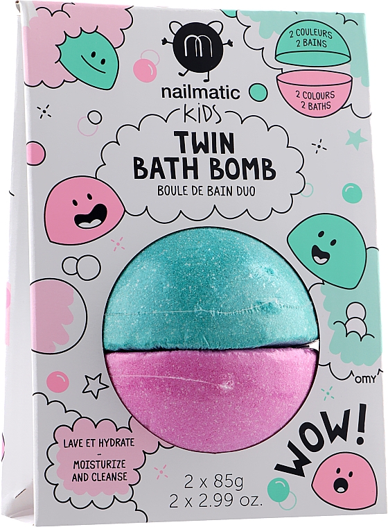 Badebomben rosa und grün - Nailmatic Kids Twin Bath Bomb — Bild N1