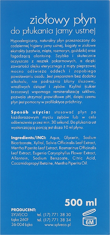 Mundwasser - Sylveco Herbal Mouthwash — Bild N3