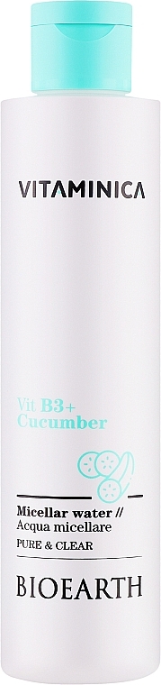 Mizellenwasser für alle Hauttypen - Bioearth Vitaminica Vit B3 + Cucumber Micellar Water  — Bild N1