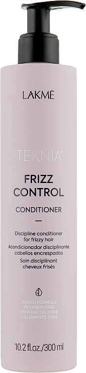 Bändigender Conditioner für widerspenstiges oder krauses Haar - Lakme Teknia Frizz Control Conditioner — Bild N1