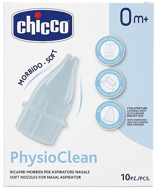Weiche Düsen für Nasensauger - Chicco Physio Clean Soft Nasal Aspirator Spare Parts  — Bild N1