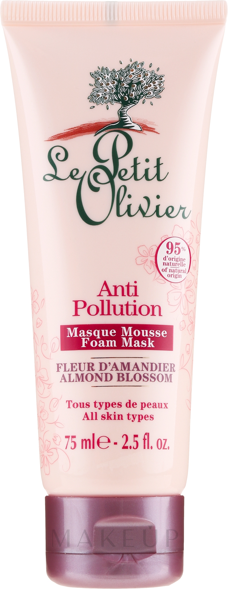 Schaummaske für das Gesicht gegen Verschmutzungen mit Mandelblüten - Le Petit Olivier Anti-Pollution Foam Mask Almond Blossom — Bild 75 ml
